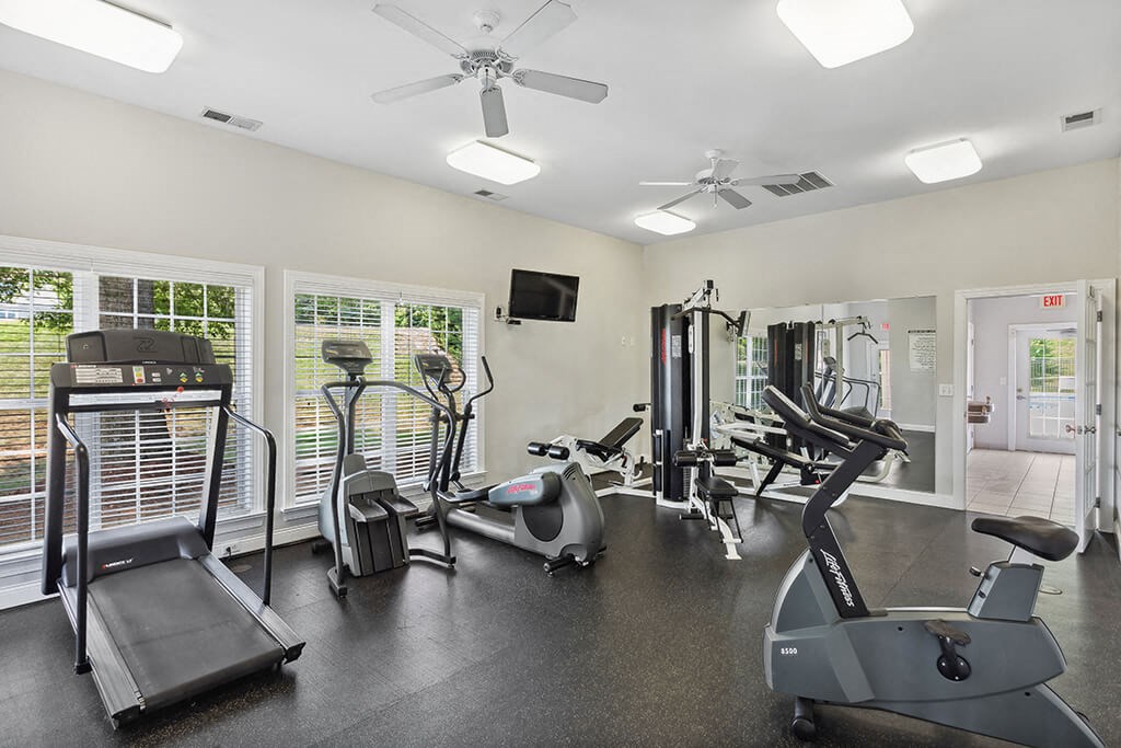 Fitness center at Weston Circle Apartments in Fredericksburg VA
