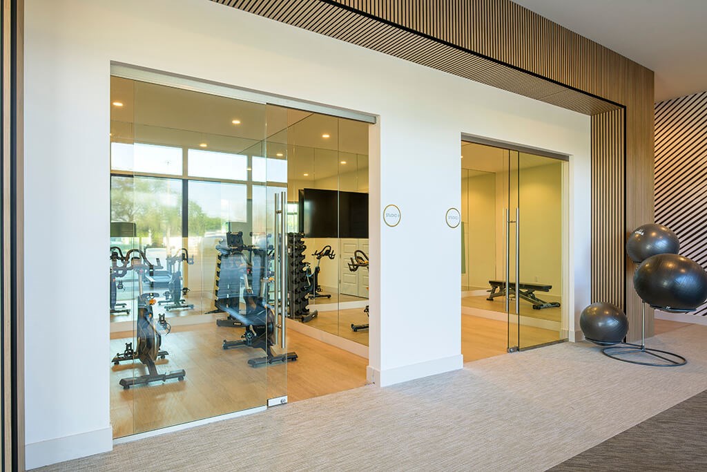 Fitness studios at Treo Apartments in Fort Lauderdale FL