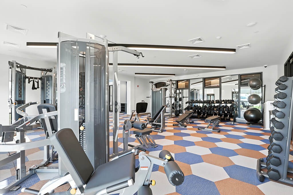 Fitness weight trainer at Station 316 Apartments in Woburn MA