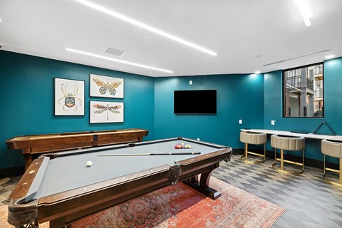 Game room at Belhaven Apartments in Alexandria VA