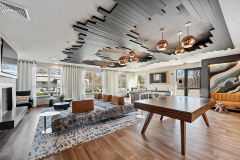 Gameroom and Social Lounge at The Quill Apartments in Milford, MA