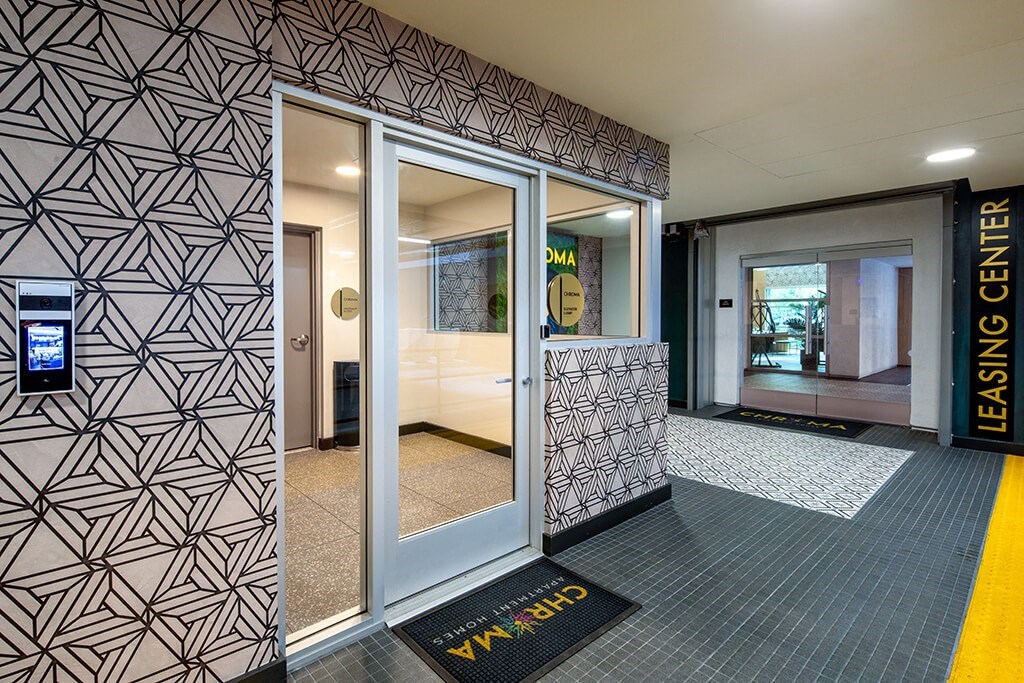 Garage Elevator Lobby Entry at Chroma Apartment Homes in Canoga Park CA