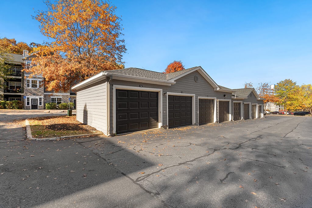 Garages at River Pointe at Den Rock Park in Lawrence MA