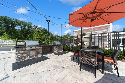 Grilling area at The Quill Apartments in Milford MA