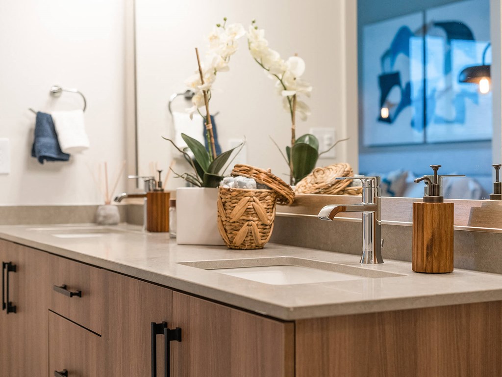 High End Bathroom finishes at VERO apartments in Chelsea MA