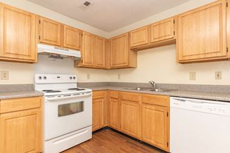 Up close of kitchen cabinets at Greens of Pine Glen in Durham NC