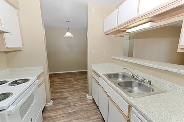 Kitchen sink at Valley Trails Apartments in Irving TX