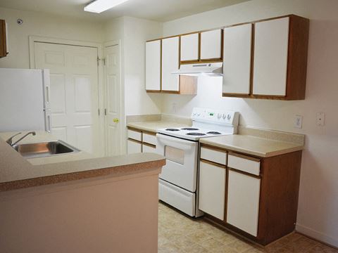 Kitchen space at Whispering Oaks Apartments in Portsmouth VA