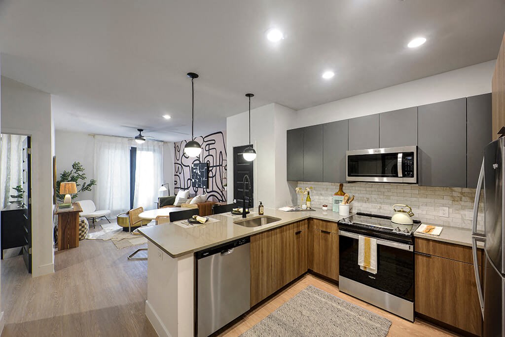 Kitchen with oven at 333 Ellington Apartments in Gaithersburg MD
