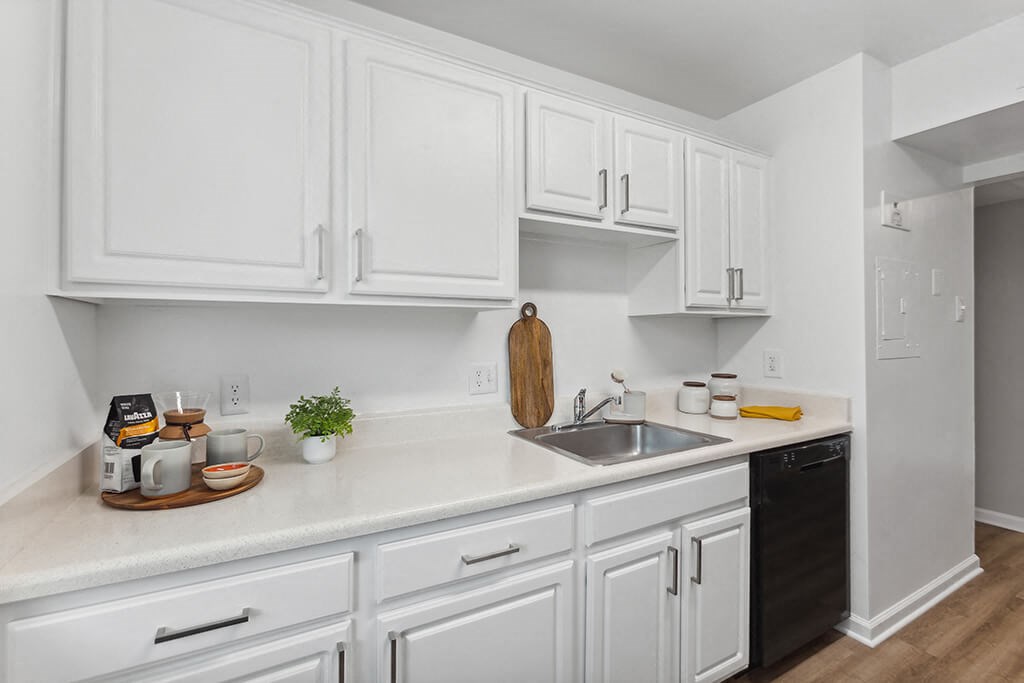 Kitchen with cabinets at Leesburg Apartments in Leesburg VA