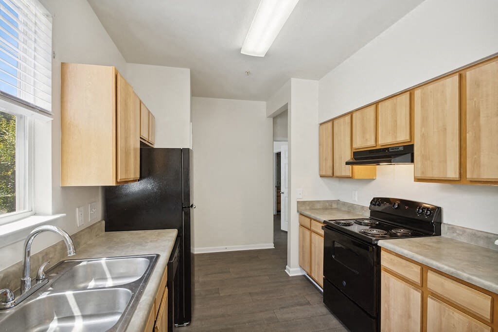 Kitchen cabinets at Magnolia Pointe Apartments in Durham NC