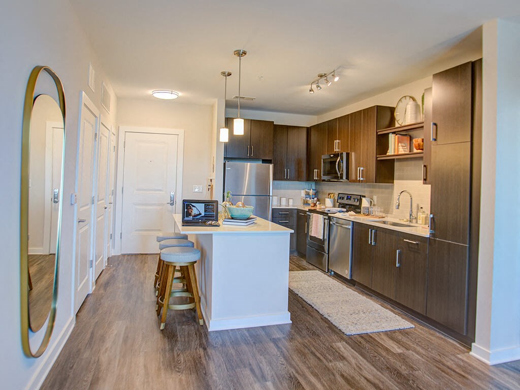 Kitchen Scheme with island seating at Caroline Charleston SC