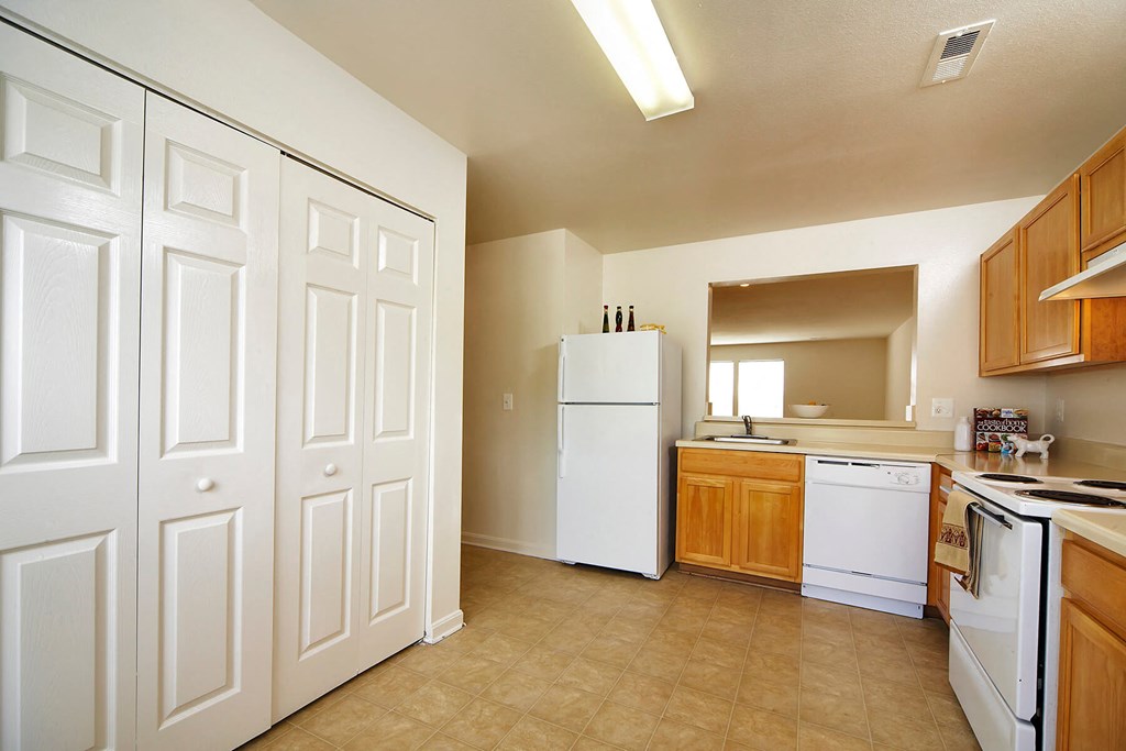 Kitchen with storage at Broadwater Townhomes in Chester, VA