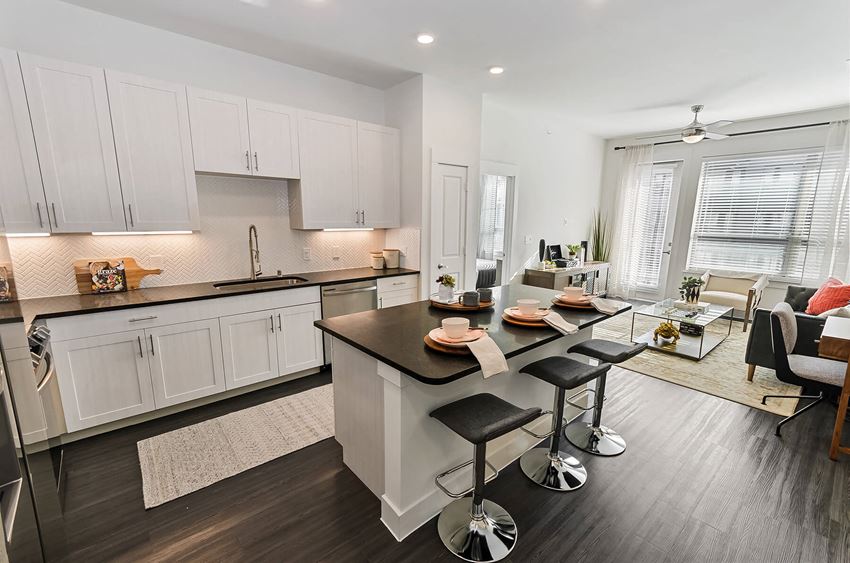 Kitchen island seating at Opal Legacy Central in Plano TX - Photo Gallery