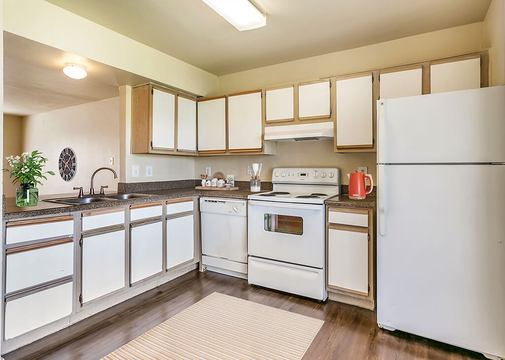 Kitchen at Paradise Oaks apartments in Austin TX