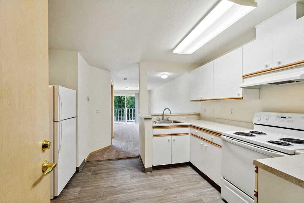 Kitchen at Woodlands at Forbes Lake Apartments in Kirkland WA(1)