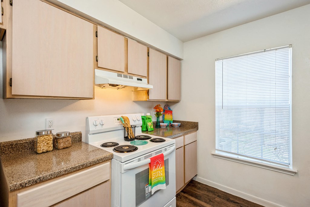 Kitchen stove at Park Village Apartments in Conroe TX