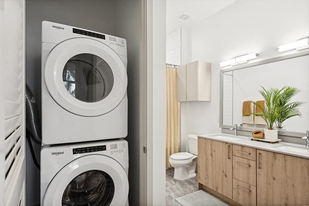 In unit laundry at Treo Apartments in Fort Lauderdale FL