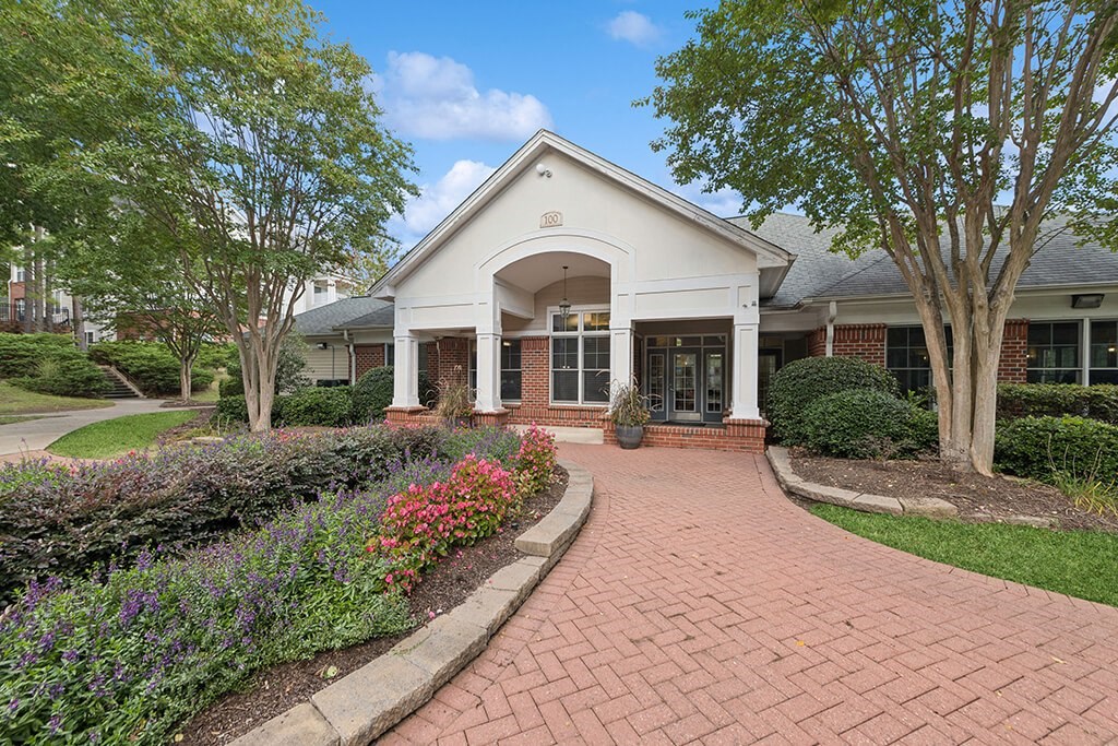 Leasing Center Exterior at Falls Pointe at the Park Apartments in Durham NC