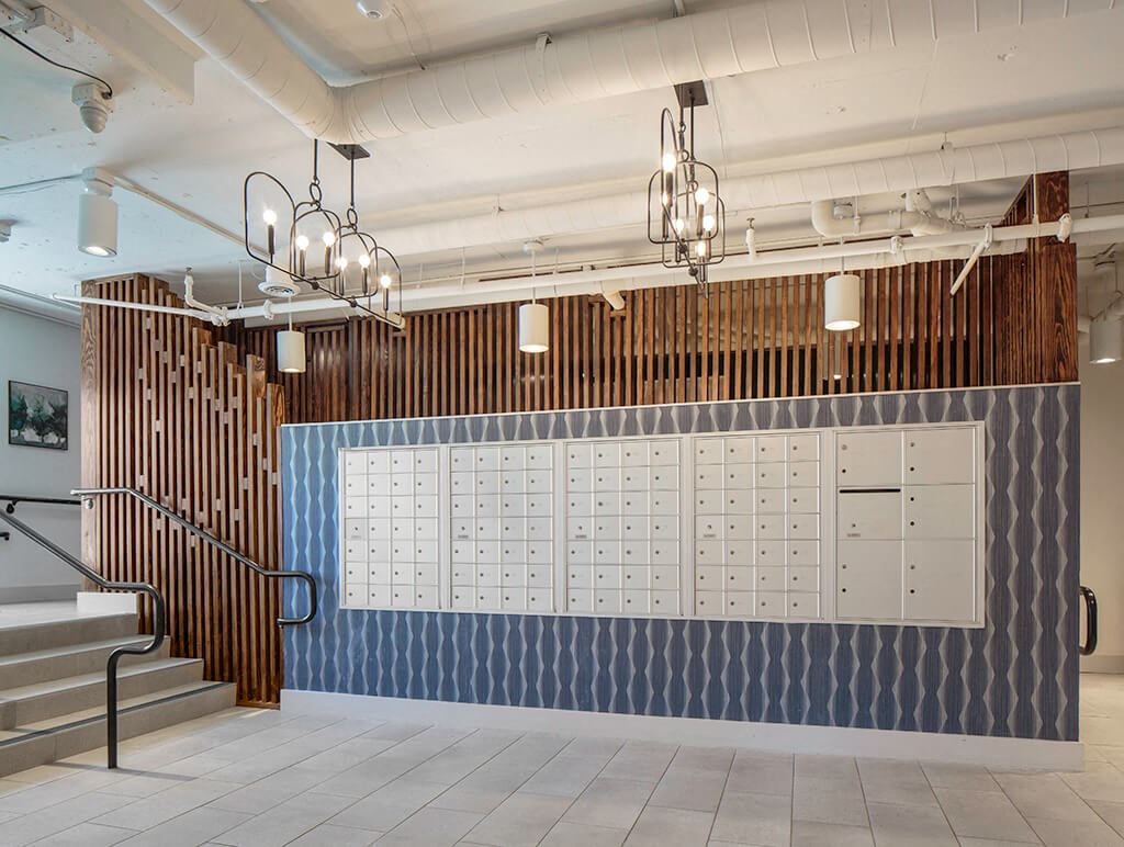 Leasing Center Lobby Mailboxes at Il Palazzo Apartments in San Diego, CA