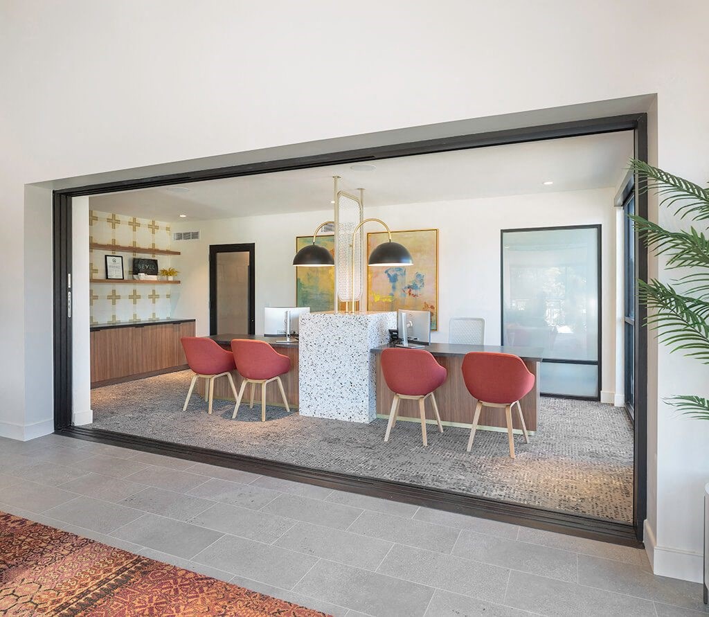 Leasing Lobby Office at Bevel Apartments in San Diego CA