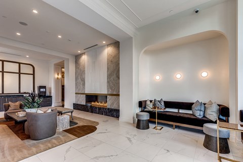 Leasing lobby at 1010 Waugh Apartments in Houston TX