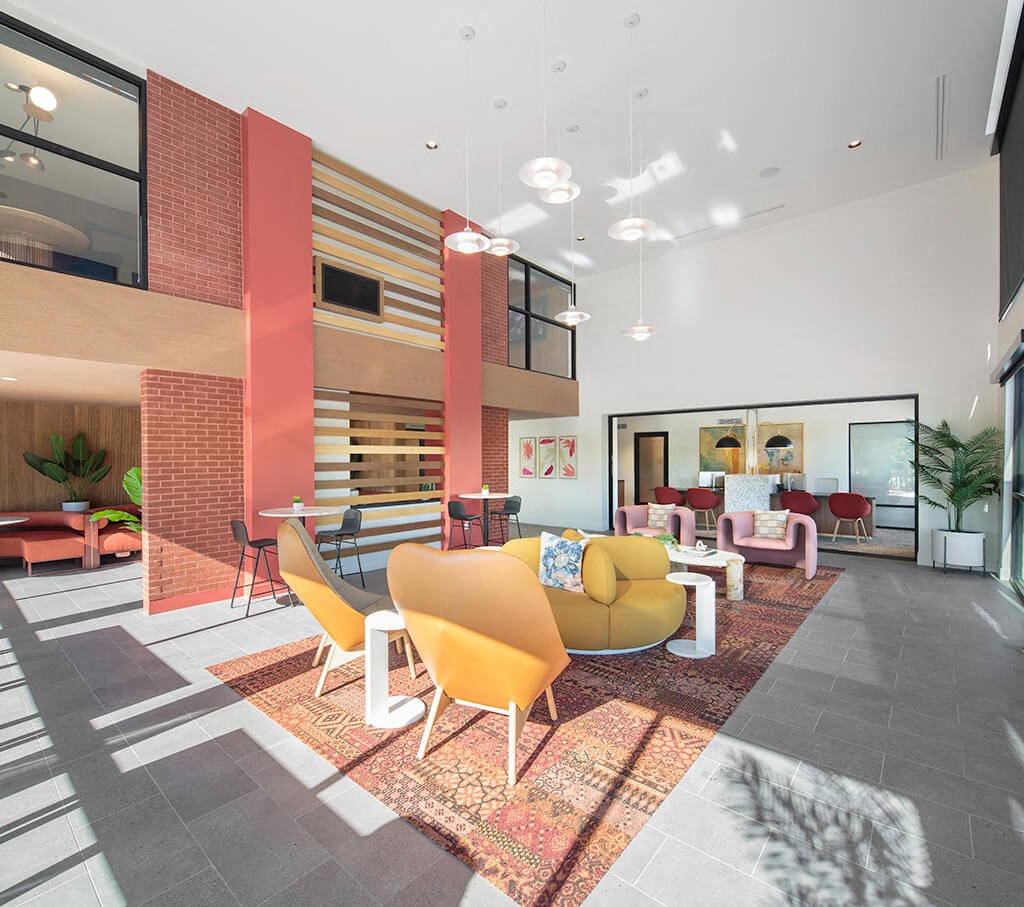 Leasing Lobby at Bevel Apartments in San Diego CA