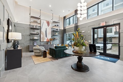 Leasing lobby at Luca Apartments in Austin TX