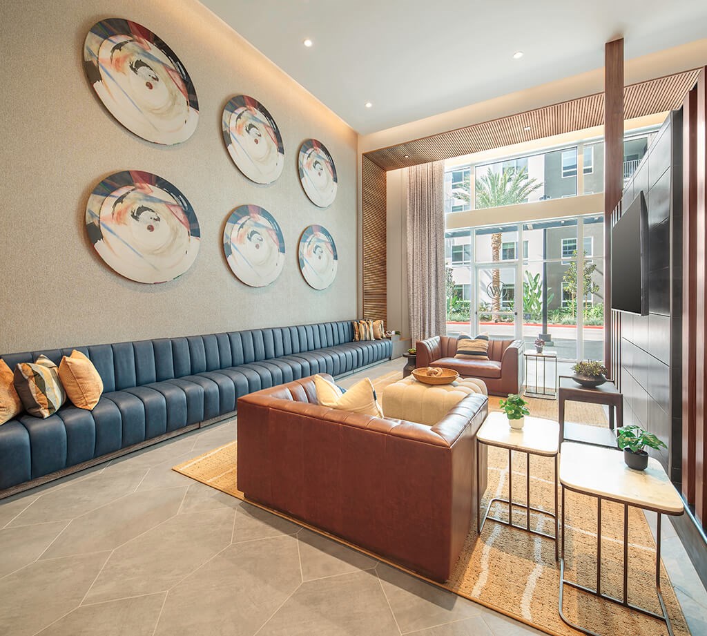 Leasing Lobby at The Wylden Apartments in Los Angeles CA