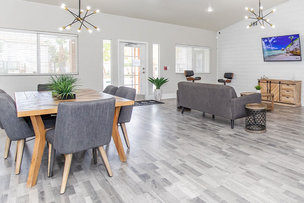 Leasing lobby at Tides at Cheyenne Apartments in Las Vegas NV