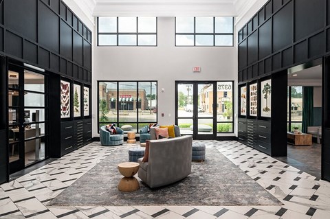 Leasing office lobby at The Belhaven in Alexandria VA