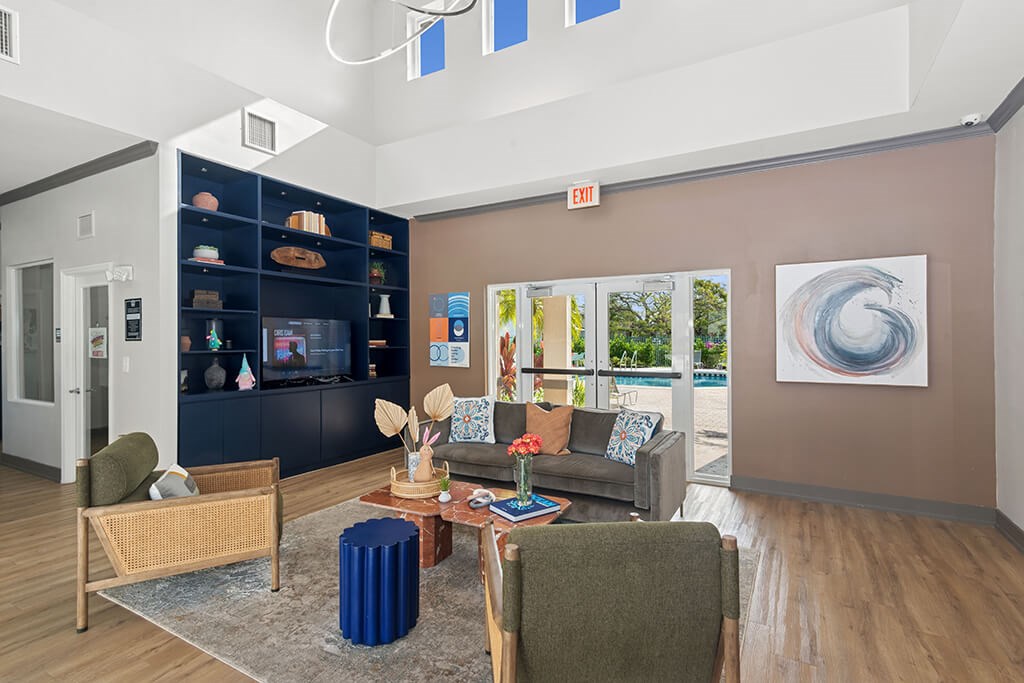 Leasing office seating at Running Brook Apartments in Miami FL