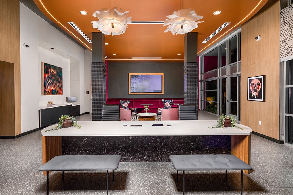 Leasing Ride Share Valet Desk at Chroma Apartment Homes in Canoga Park CA