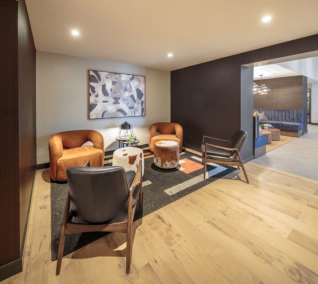 Leasing Seating Area at The Wylden Apartments in Los Angeles CA