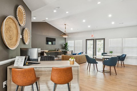 Leasing center seating area at Broadwater Townhomes in Chester VA