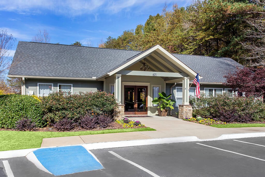 Leasing office entry at Cobalt Springs Apartment Homes in Taylors SC