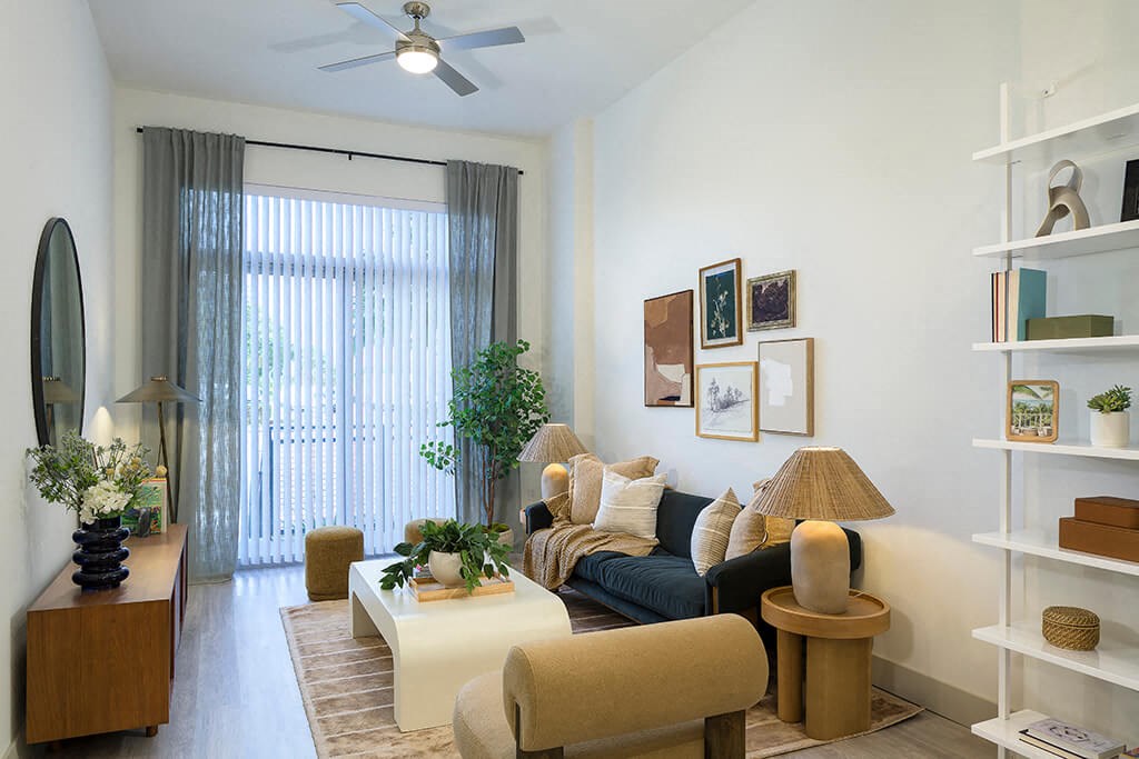 living room at Treo Apartments in Fort Lauderdale FL