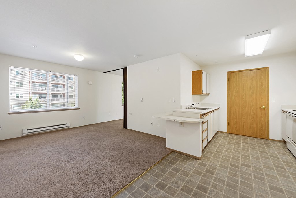 Living room at Woodrose Apartments in Bellingham WA