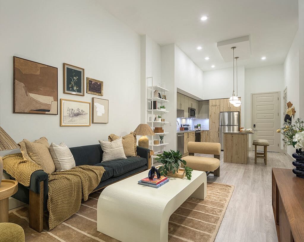 Living room at Treo Apartments in Fort Lauderdale FL