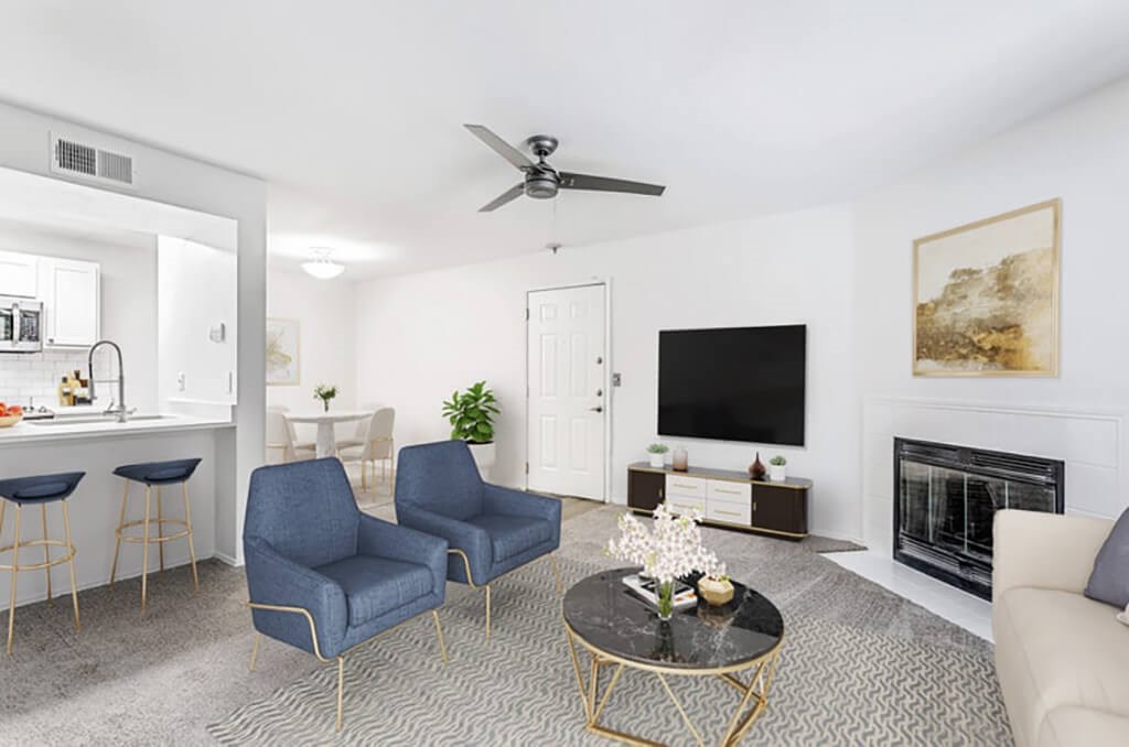 Living room seating at Landmark at Wynton Pointe Apartment Homes in Nashville TN