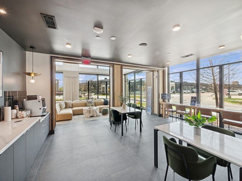 Lobby Coffee Bar Heights at 1520 Apartments in Houston TX