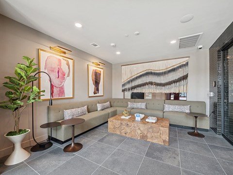 Lobby Coffee Bar Heights at 1520 Apartments in Houston TX