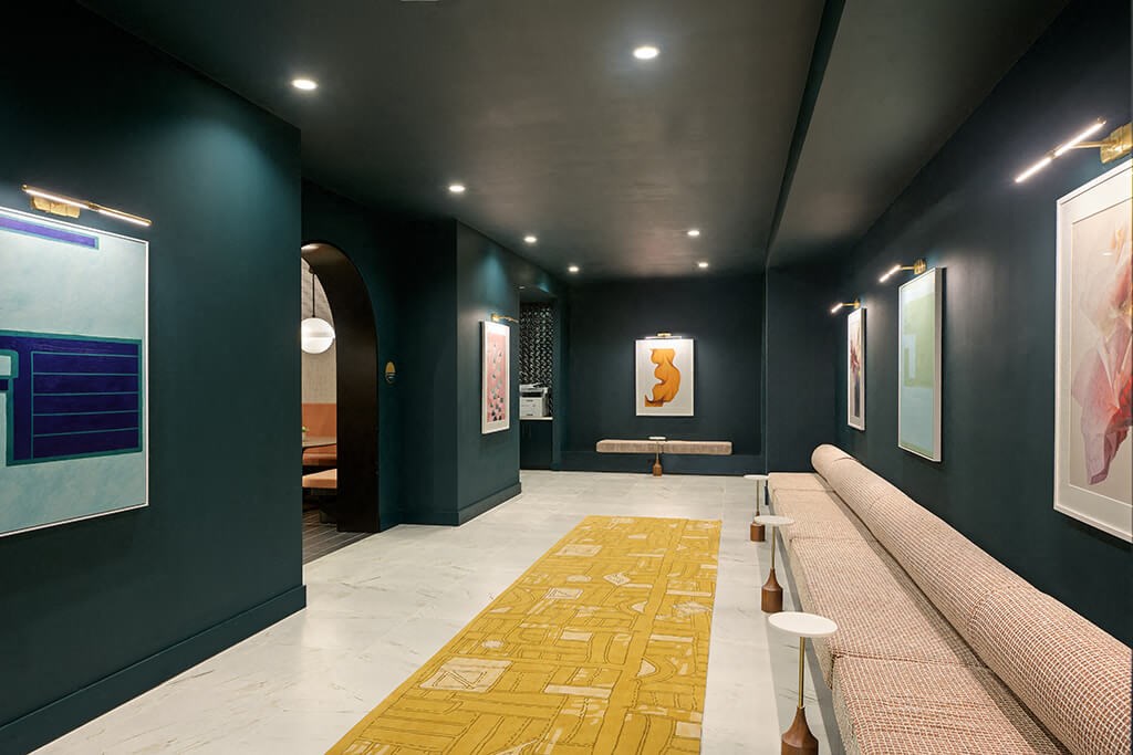 Lobby ride share area at Coasterra Apartments in Fort Lauderdale FL