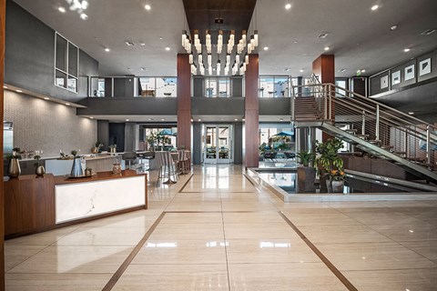 Large lobby area at District at Scottsdale Apartments in Scottsdale AZ