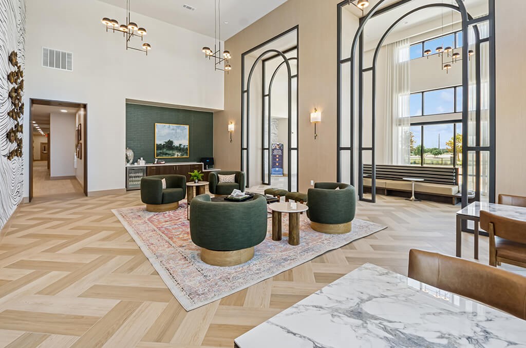 Lobby at The Waylon Apartments and Townhomes in McKinney TX