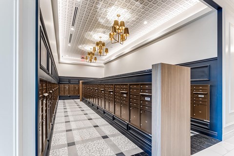 Mail area at 1010 Waugh Apartments in Houston TX