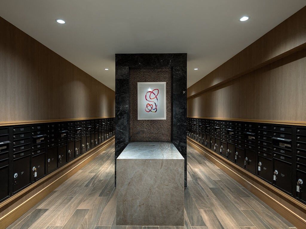 Mail room at Cirro King of Prussia Apartments in King of Prussia PA