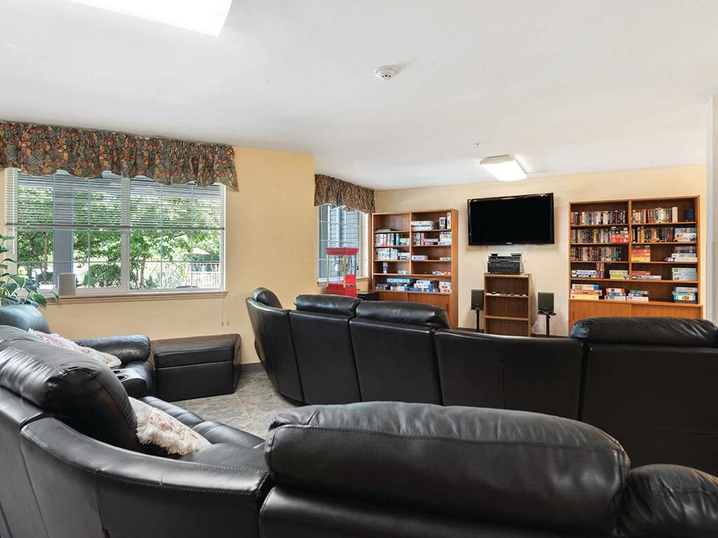 Media room at Woodlands at Forbes Lake in Kirkland WA