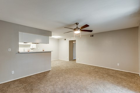 Living room at Mission James Place Apartments in Austin TX