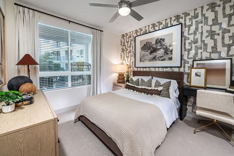 Bedroom at The Wylden Apartments in Los Angeles CA